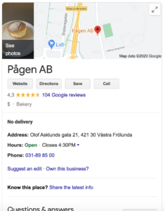 Skärmdump Google My Business