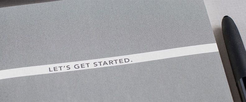 Text som säger Let's get started