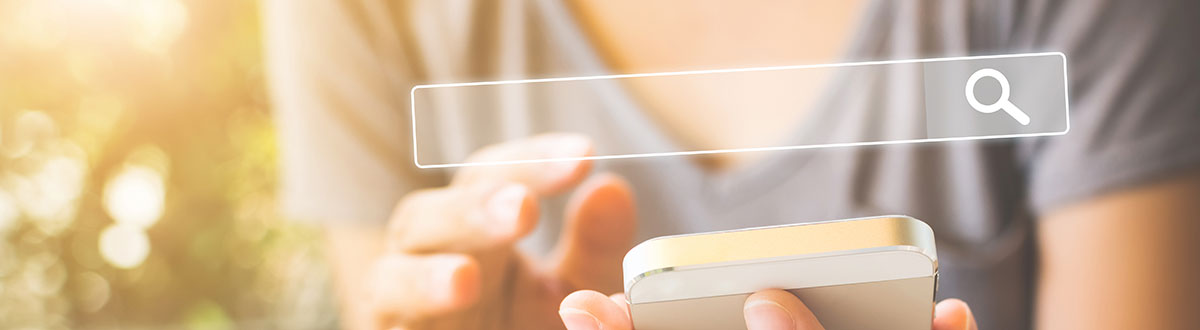 Mobiltelefon och sökformulär