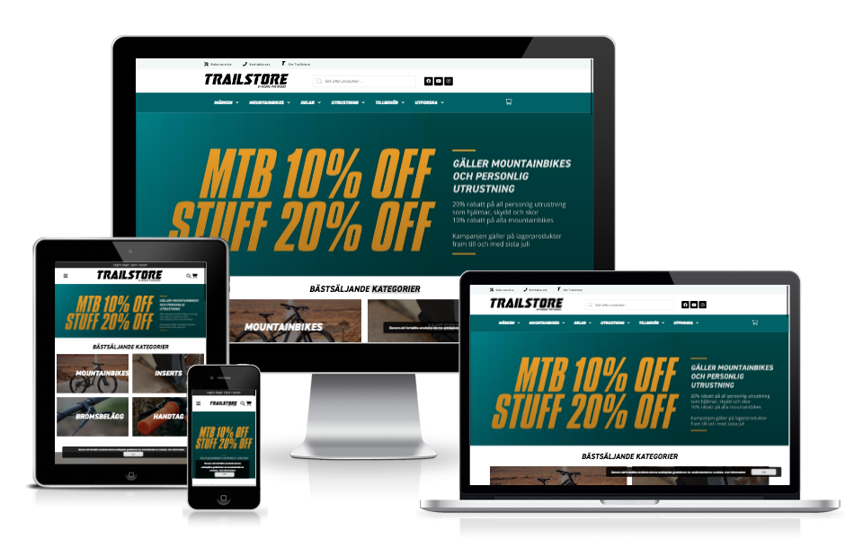 Egenutvecklat tema i WordPress för Trailstore