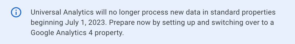 Notis från Universal Analytics